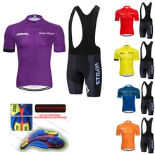 Новинка, 5 цветов, STRAVA Pro, велосипедная команда, короткий рукав, Майо, Ciclismo, Мужская велосипедная майка, летняя, дышащая, комплекты одежды для велоспорта