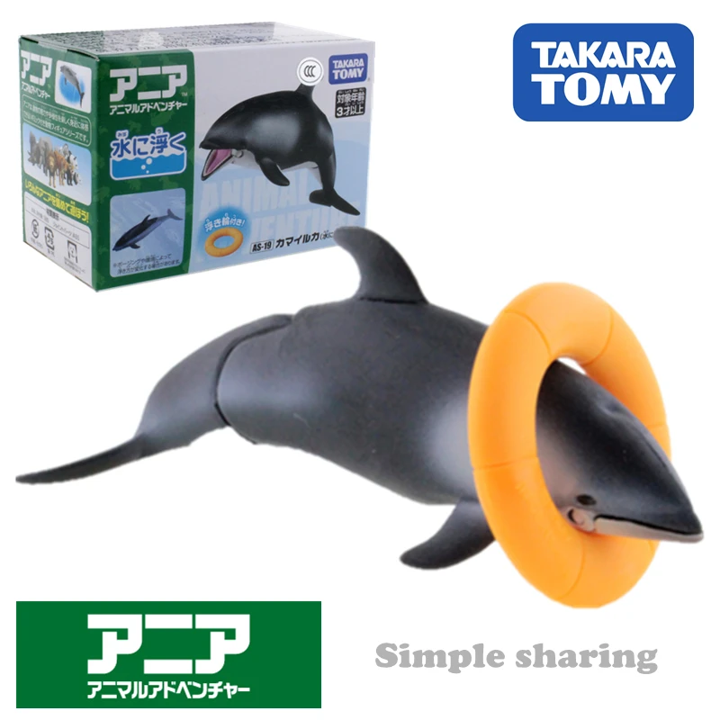 Takara Tomy ANIA Animal Advanture AS-19 белый дельфин поплавок на воде смола детские развивающие