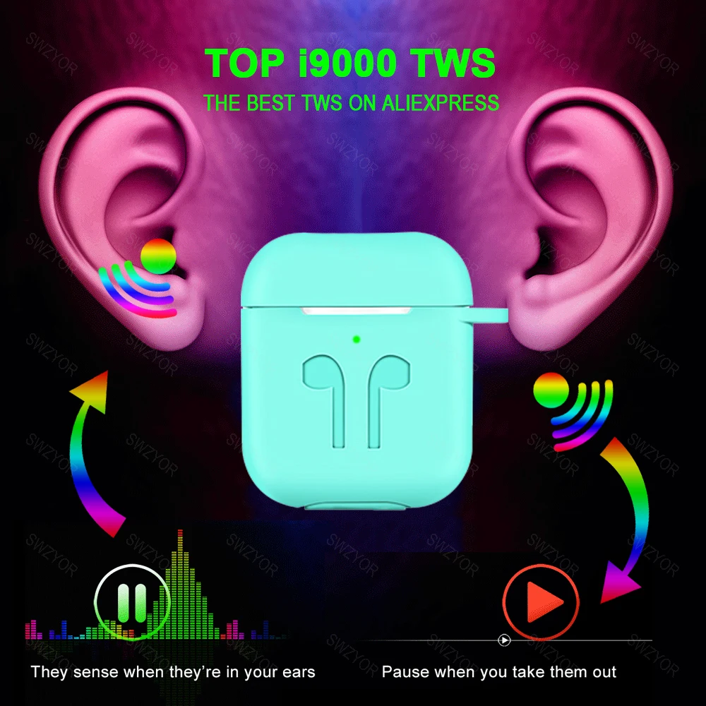 Baratos Nuevo i9000 TWS en la oreja auriculares inalámbricos pop up 8D Super Bass Bluetooth 5,0 auriculares i9000 Air 2 auriculares PK i2000 i5000 TWS