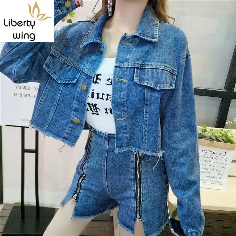 denim jacket and jeans set womens