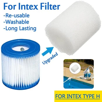 

Cartridge Pool Filter Sponge Bubble Reusable Swimming For Intex Type H