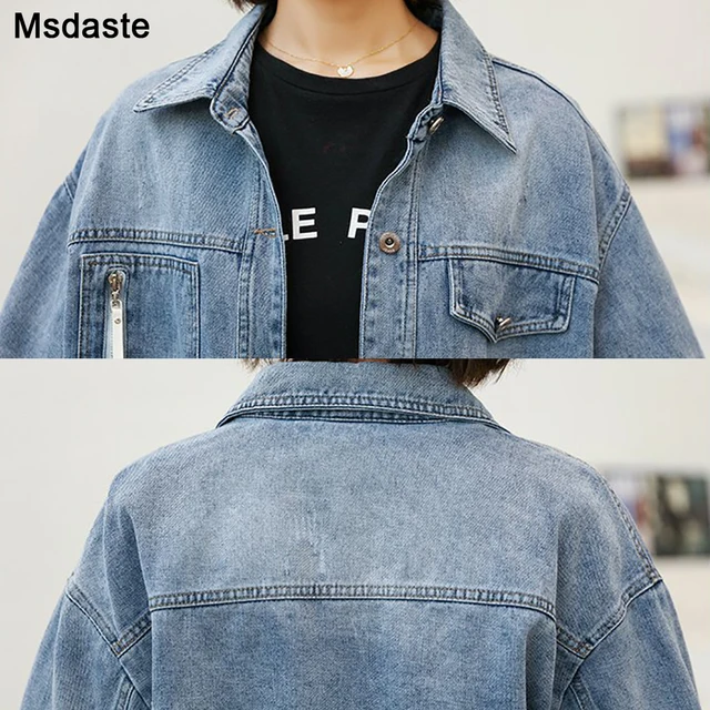 Women Jeans Coats Denim Jacket Short Jean Coat Girl'S Korean-style Loose-Fit 2020 Spring Autumn Cool College Style Tops Jackets 5