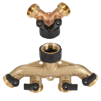 

3/4 Inch Brass 4 Way Hose Pipe Splitter Nozzle Switcher Tap Connectors for Garden Irrigation Hose connectors Pipe Hose Fitting