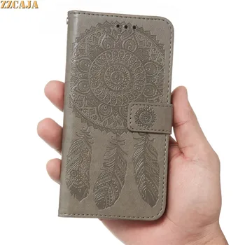 

For Apple iPhone 11 Pro Max XS XR 8 7 6 6S Plus Case Leather Flip Card Slot Stand Cover Dreamcatcher Wind Chimes Mandala Cases