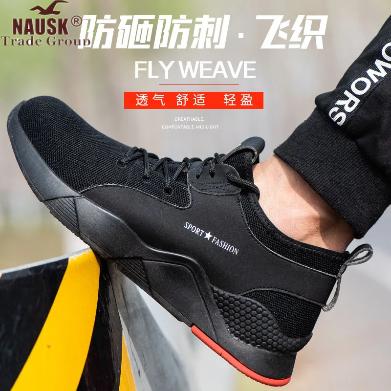 

Men's Steel Toe Work Safety Shoes Casual Breathable Outdoor Sneakers Puncture Proof Boots Comfortable Industrial Shoes for Men