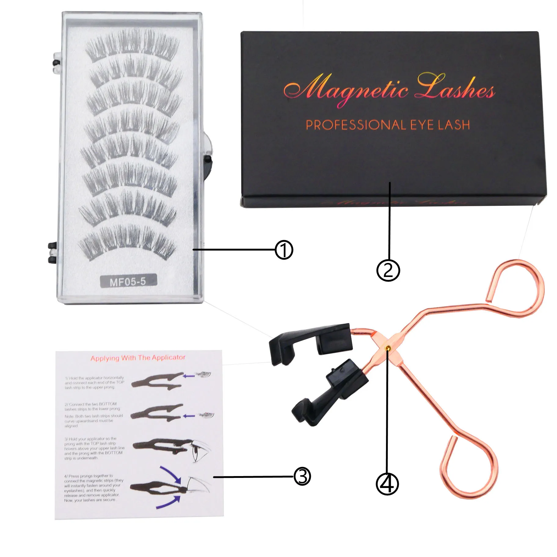 Magnetic 3D Mink False Eyelashes with Tweezers