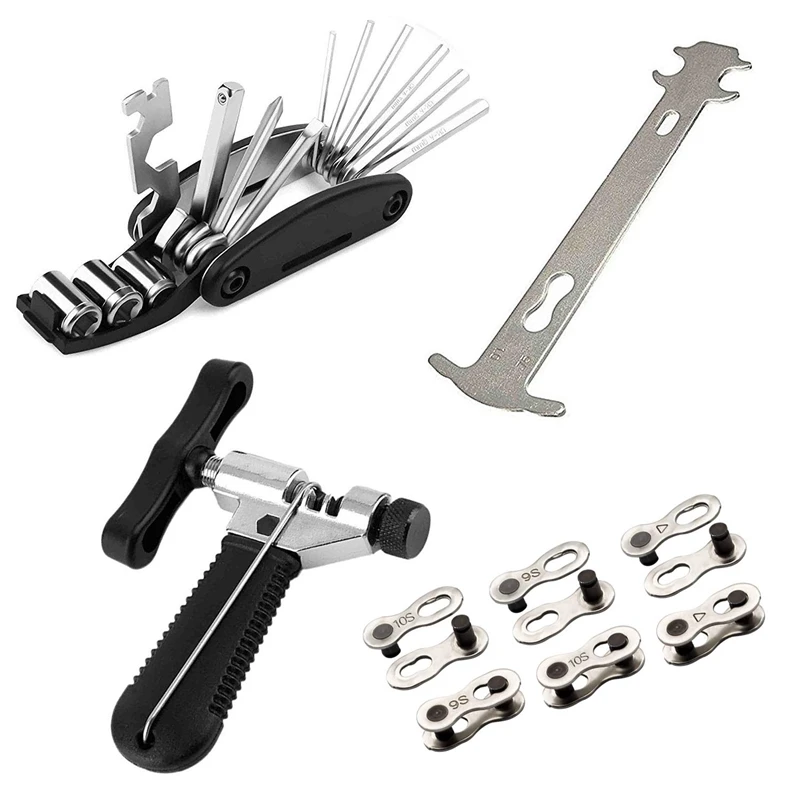 Bike Repair Tool Kits Bicycle Chain Set Portable Universal Splitter Wear Indicator 16 in 1 Multifunction | Инструменты