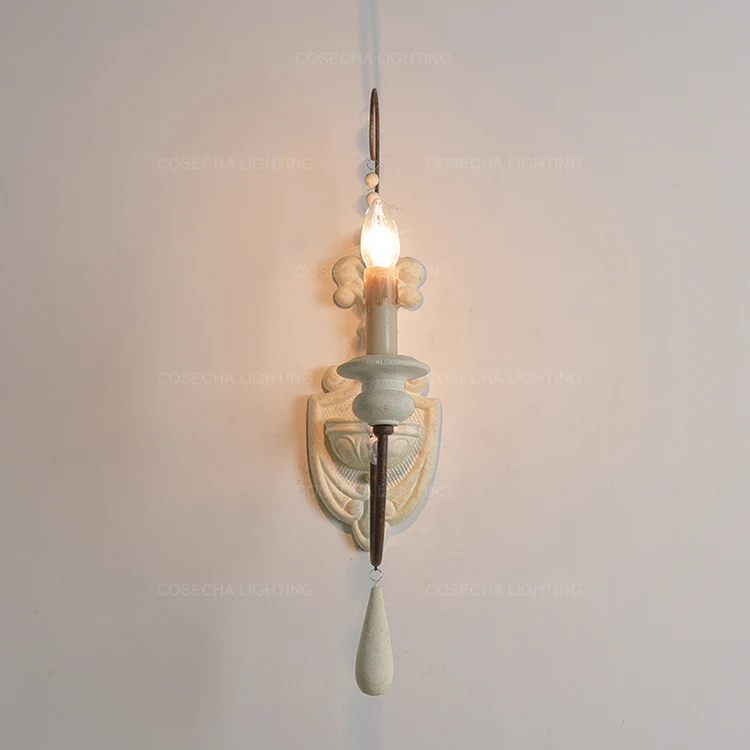 chandelier light Vintage white wooden beads chandelier lighting foyer suspension lustre retro elegant chandelier beautiful lobby light loft decor glass chandelier