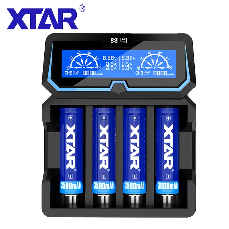 XTAR X4 быстрое зарядное устройство 3,6 В 3,7 в IMR ICR INR литий-ионный аккумулятор 14500-26650 1,2 в Ni-MH NI-CD AAA AA батарея lcd 18650 зарядное устройство