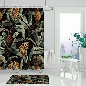 

Modern bathroom screen decoration custom plant bathroom curtain design 180*180 waterproof shower curtain