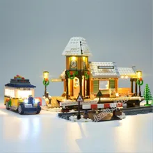 Рождественский набор Creator зимняя деревенская железнодорожная станция 7 Fgures строительные блоки кирпичи девочка Legoinglys друзья игрушки для детей