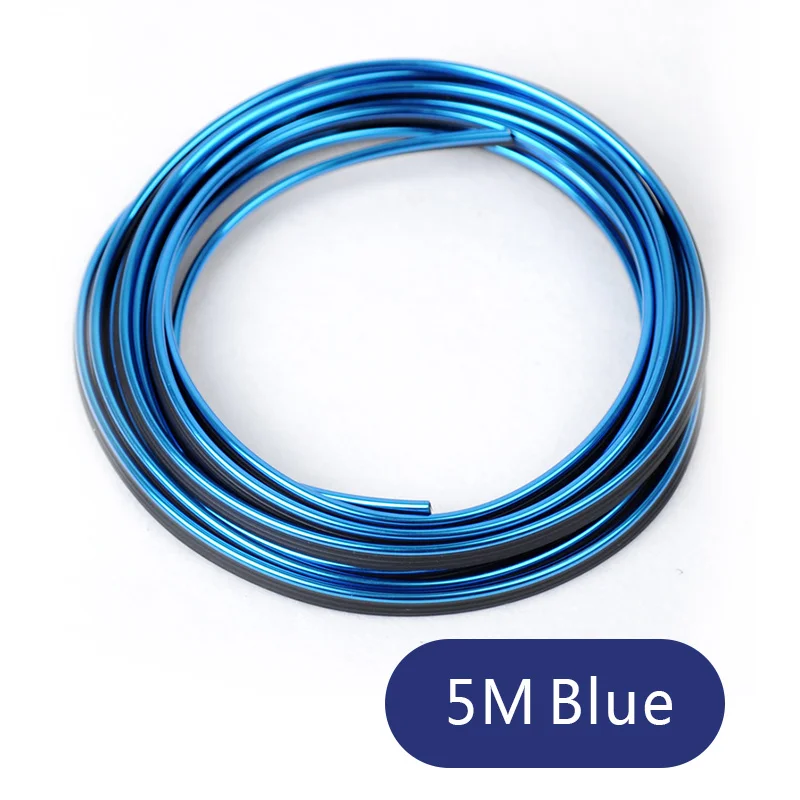 5M Blue 5 метров автомобиль уплотнение аксессуары для стильного интерьера внешней отделки Нащельник двери формовочная Отделка приборной панели Edge Универсальный Авто хром - Цвет: 5M Blue