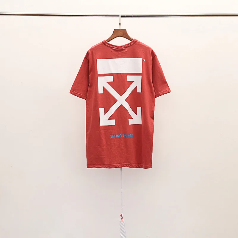 Off-white стрелка-указатель OW хлопковая футболка с короткими рукавами уличная хип-хоп