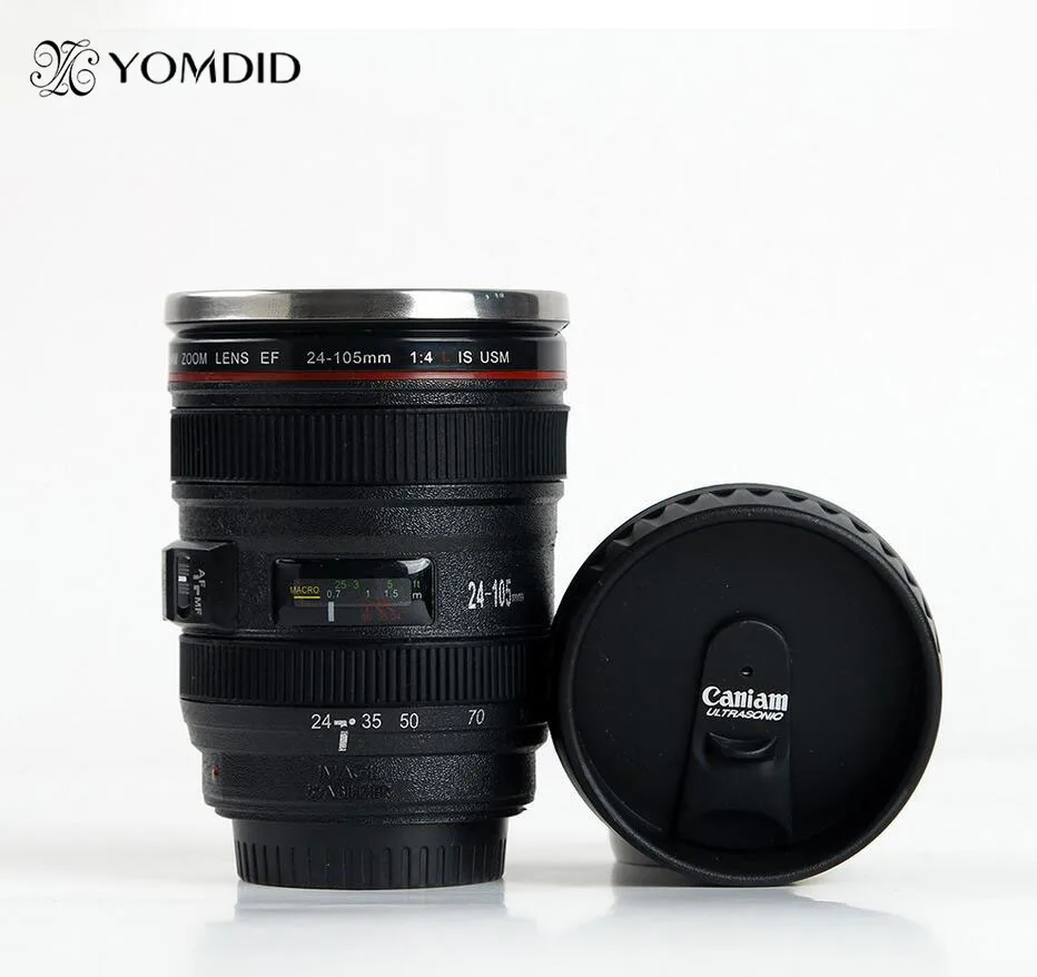 Stainless Steel Coffee Mug Camera EF24-105mm Lens