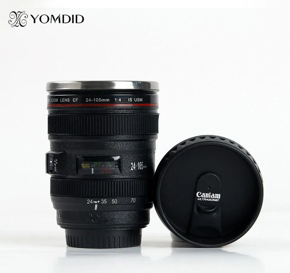 Details about   Stainless Steel Camera EF24-105mm Coffee Lens Mug White Black Coffee Mugs Creati 