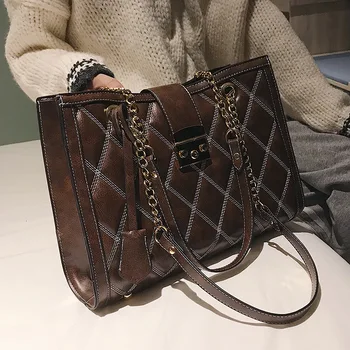 

Hot Women's Bag 2020 New Women's Single Shoulder Messenger Fashion Lock Large Capacity Rhombus Chain Bag