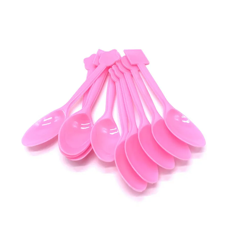spoon-10pcs Disney минни товары для тематической вечеринки "мышь" наборы посуды Минни Маус шарики для День Рождения вечерние украшения для детей баннер на тарелке, чашке - Цвет: spoon-10pcs