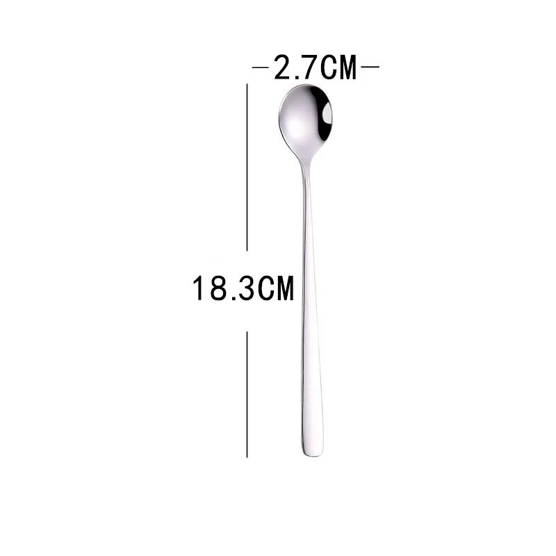 large spoon Ложки десерт Кофе Чай коктейль перемешивание мороженое суп ковш из нержавеющей стали посуда для обедов кухонные аксессуары инструменты для приготовления пищи - Цвет: large spoon