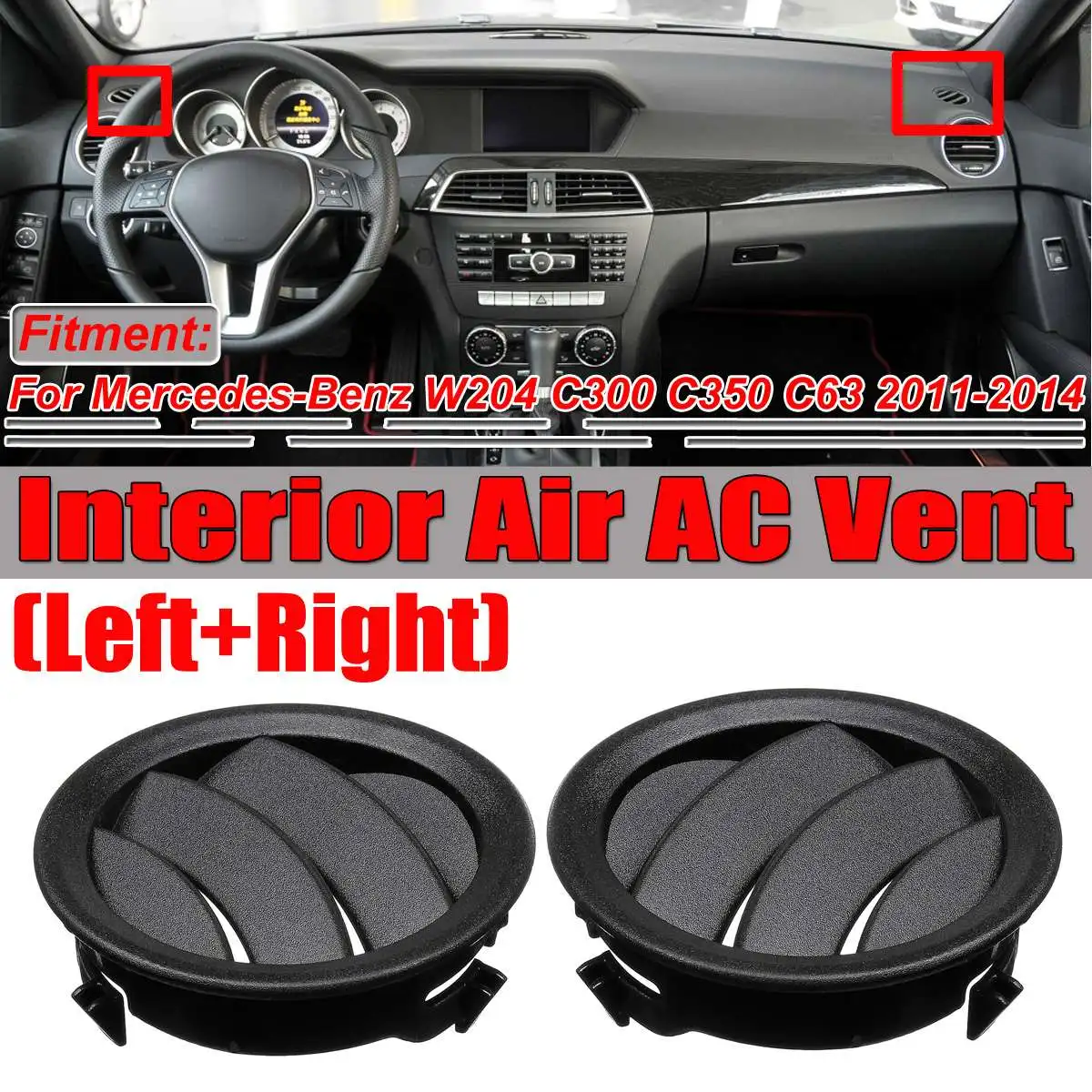 W204 C63 автомобильный Кондиционер воздуха AC Vent Civer отделка левая+ правая для Mercedes Benz W204 C300 C350 C63 2011 2012 2013
