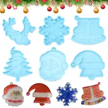 

DIY Christmas Keychain Mold Candy Chocolate Silicone Moulds Clay Mold Keychain Molds Resin Crafts Jewelry Pendant Making Tool