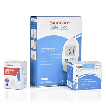 

Safe-Accu Blood Glucose Meter & 50Test Strips & Lancets Needles Glucometer Diabetes Tester Blood Sugar Detection Kit