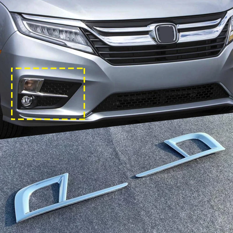 

2pcs ABS Chrome Front Head Fog Lamp Light Cover trim Cap Car Styling For Honda Odyssey 2018 2019 2020 Car Accessories