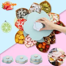 VOGVIGO Многофункциональный поднос лепесток вращающиеся банки коробка конфеты из ореха сухофрукты тарелка вечерние подача пищевая бутылка для хранения Контейнер