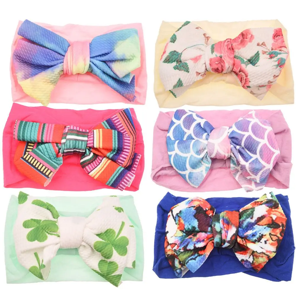 

16PCS Boutique Flower Print Bow Headbands Girls Hair Bows Cute Hair Accessories Kids Hair Bows Headband Hairband