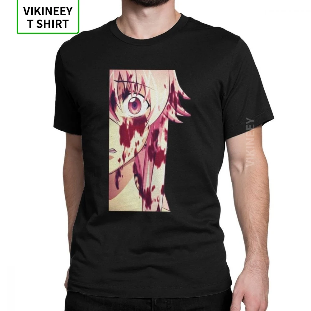 

Yuno T Shirt Men's 100% Cotton T-Shirts Mirai Nikki Gasai Anime Manga Future Dairy Japanese Yandere Tees Short Sleeve Printed