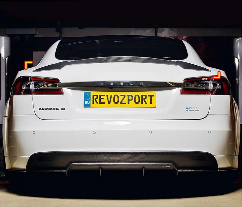Углеродное волокно заднее крыло багажника выступ Спойлеры подходит для 14-18 Tesla модель S Revozport R1 R2