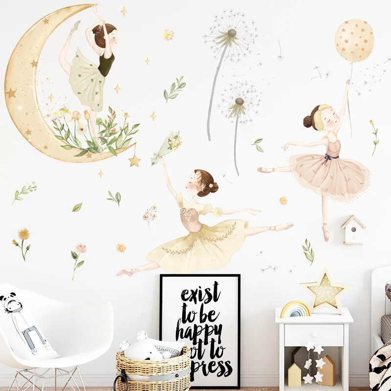 Настенные наклейки с танцующей девушкой для гостиной спальни детской комнаты