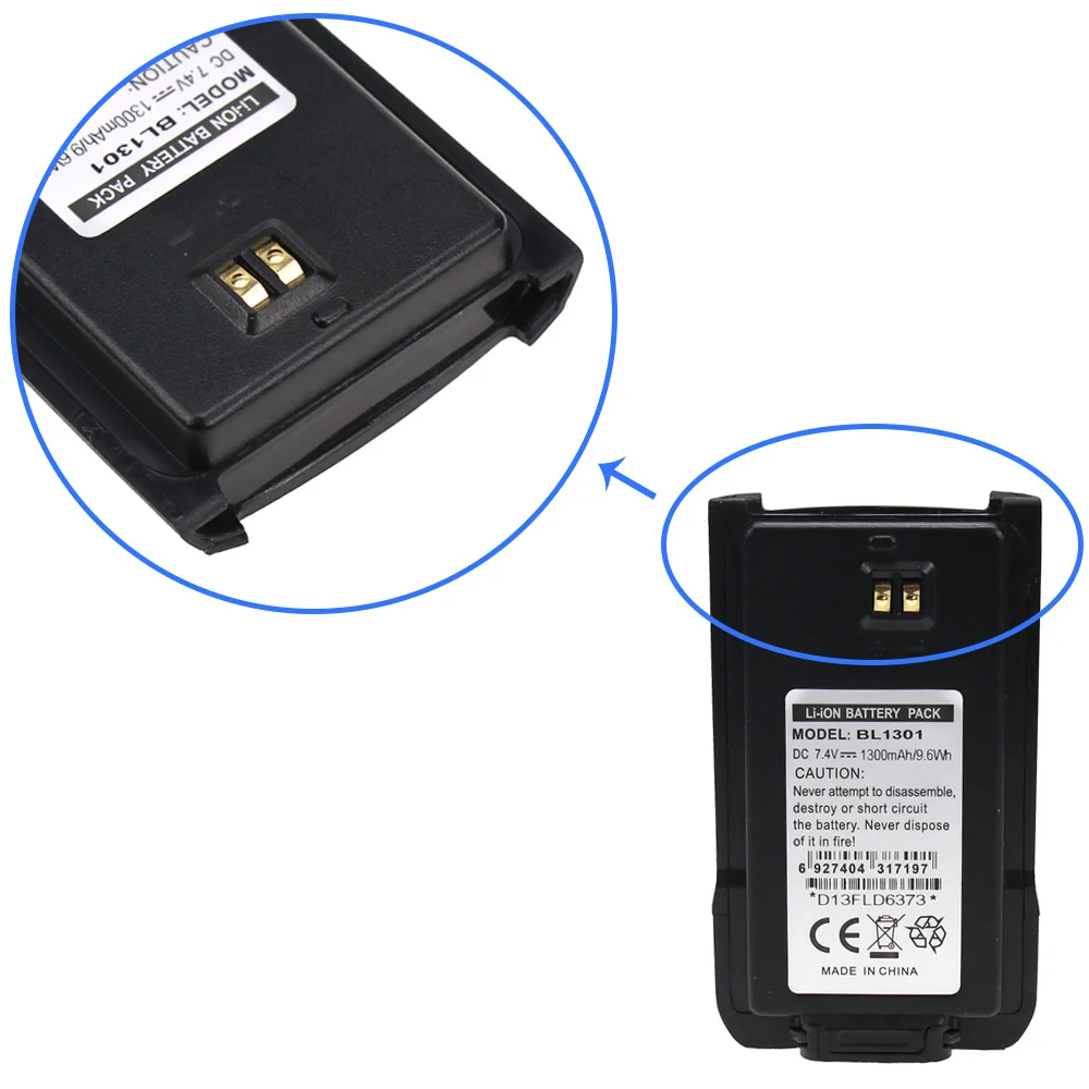 2X двух-аккумулятор для системы радиосвязи для HYT BL1301 BL1719, подходит для HYT TC-446S TC-518 TC-580 TC-560 TC-585 TC-500S