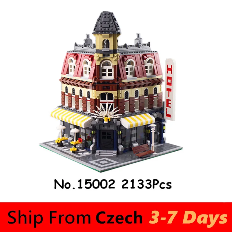Lepinblocks 15002 15003 15005 15009 модель строительные блоки город улица создатель кафе на углу дом совместимы 10182 детские игрушки Кирпичи