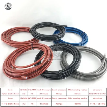 

Free shipping AN3 Motorcycle braided Stainless Steel nylon BRAKE LINE HOSE FLUID HYDRAULIC Precise hose Gas Oil Fuel Line Hose