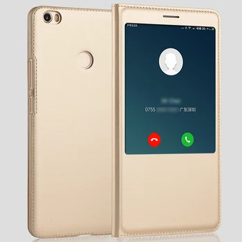 

For xiaomi mi max 2 case pu leather stand Window flip cover case for xiaomi mi max 2 back coque High quality