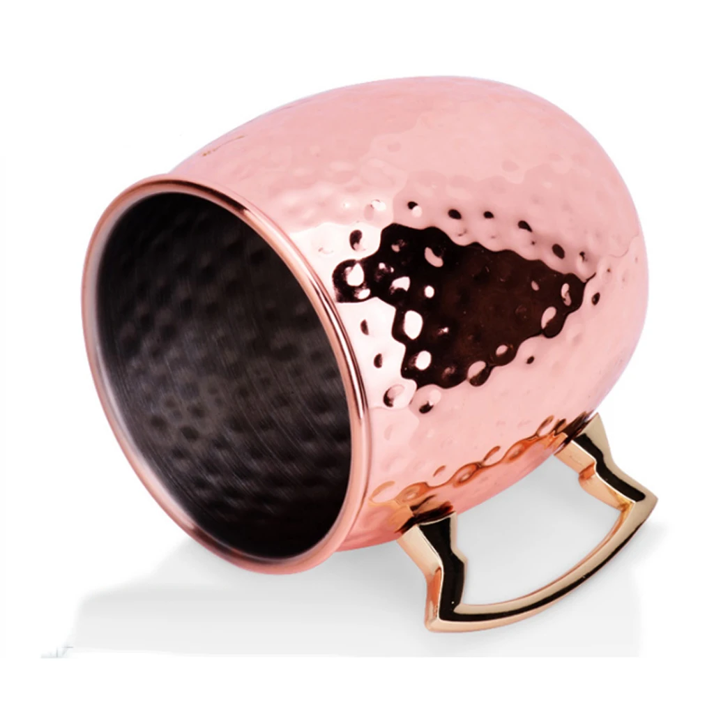 STAINLESS STEEL WITH COPPER PLATED MOSCOW MULE CUP MUG Hammered 5 Types