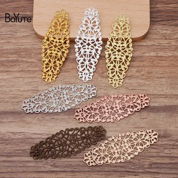 

BoYuTe (50 Pieces/Lot) 24*64MM Metal Brass Filigree Flower Materials Diy Hand Made Jewelry Findings Component Wholesale