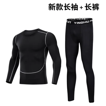 

Jogger Sets Mens Black Tracksuit Autumn Fashion Tracksuit Compression Shirt And Pants Jogging Homme Gym Tracksuits Men II50NSTZ