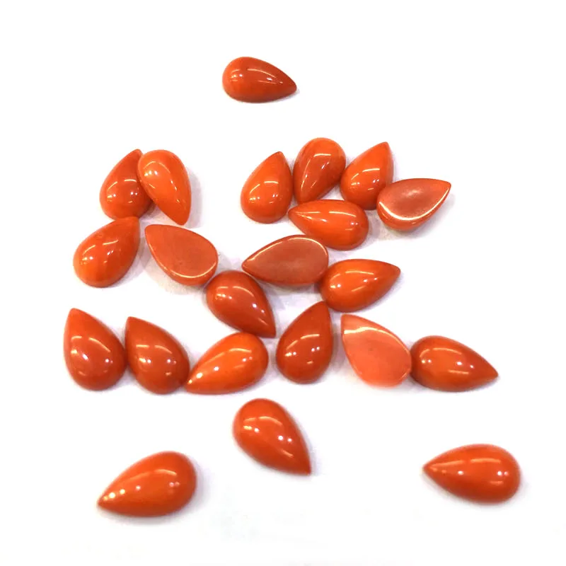 

Natural coral Water drop shape Cabochon Non-porous beads for Making Jewelry DIY Stud earring accessories Loose Beads 4x8mm