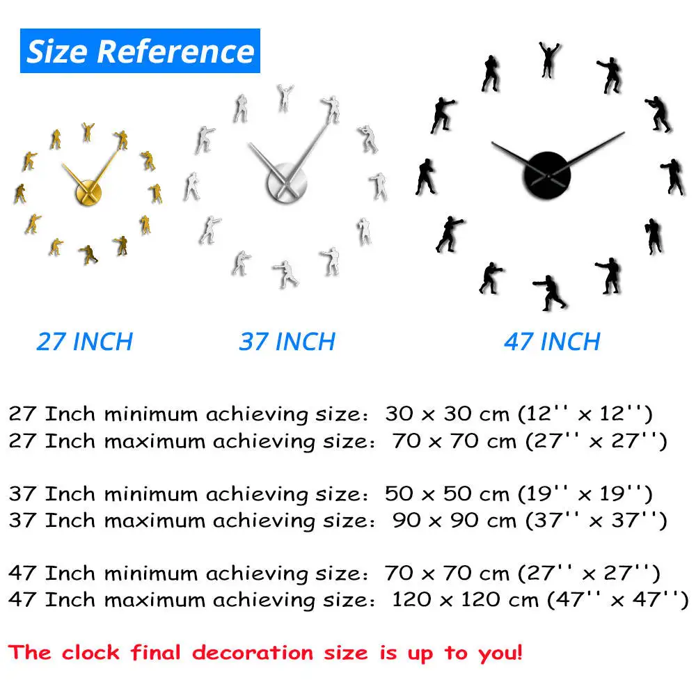 Боксерские боевые игры DIY настенные часы Спортивная Тема тренажерный зал настенный Декор часы боксер перчатки Мода украшение дома боец портрет