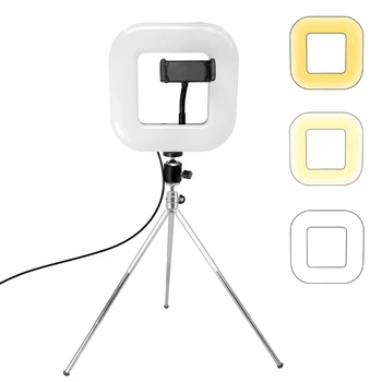 

Dimmable Photographic Lighting Square LED Light With Phone Stand Photo Studio Table Lights For Live Streaming Free Shipping