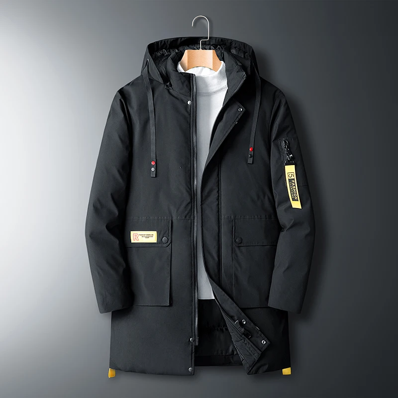 Теплая модная стеганая зимняя куртка мужская парка ветровка корейская одежда 39 S классический тренч