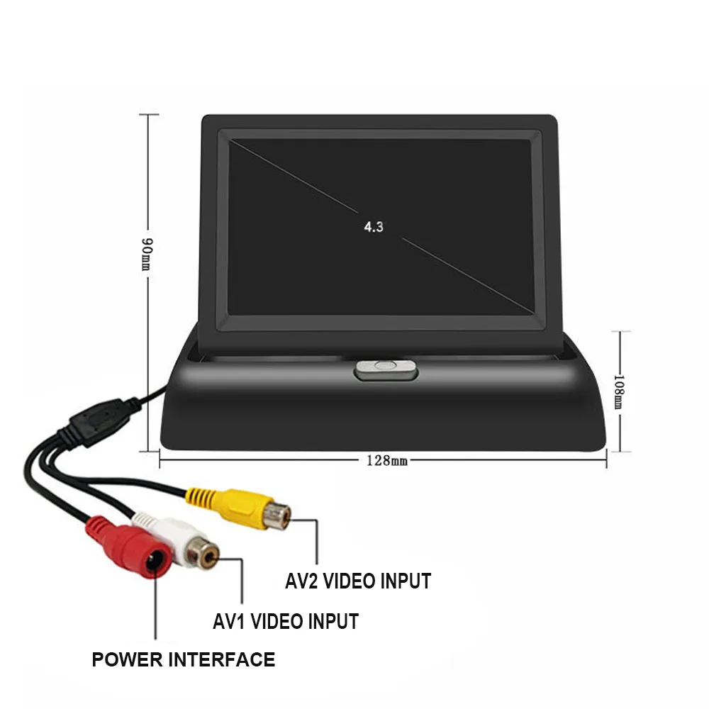 Камера заднего вида R-Way Night Vison с цветным ЖК-дисплеем, Автомобильный видео 4,3 дюймов, складной монитор, комплект, помощь при парковке автомобиля