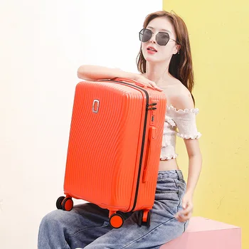 

Men's and women's new Korean version zip luggage students solid color lever box