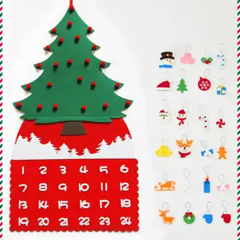 

Felt DIY Christmas Tree Advent Calendar Children Craft Toy Hanging Decorations Christmas Tree Advent Calendar