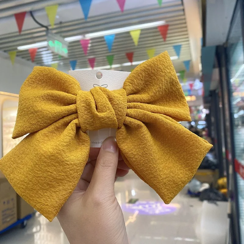 New Fashion Girls Hair Clip Big Bows Hair Ribbon Trendy Ladies Satin Hairpin Girl Ponytail Sweet Cute Barrette Hair Accessories elastic headbands for women Hair Accessories