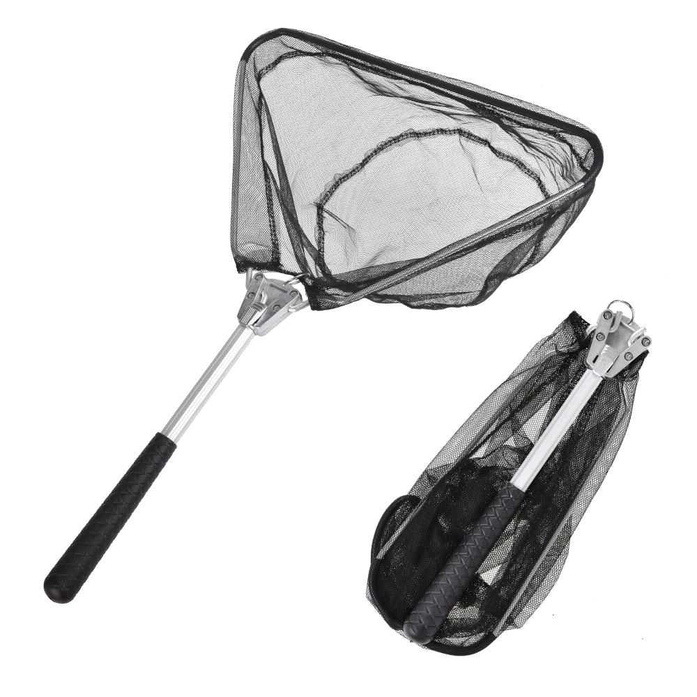Portable Fishing Nets Aluminum Alloy Telescoping Foldable Landing Net Network Trap Hand Durable Catching Fishes | Спорт и