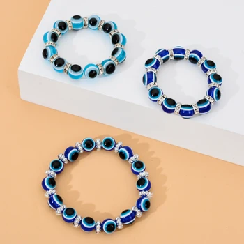 

Classic Evil Eyes Rhinestone Children Beads Bracelets Elastic Glass Bracelet Wristband Kids Cuff Stretch Jewelry Gifts Pulsera
