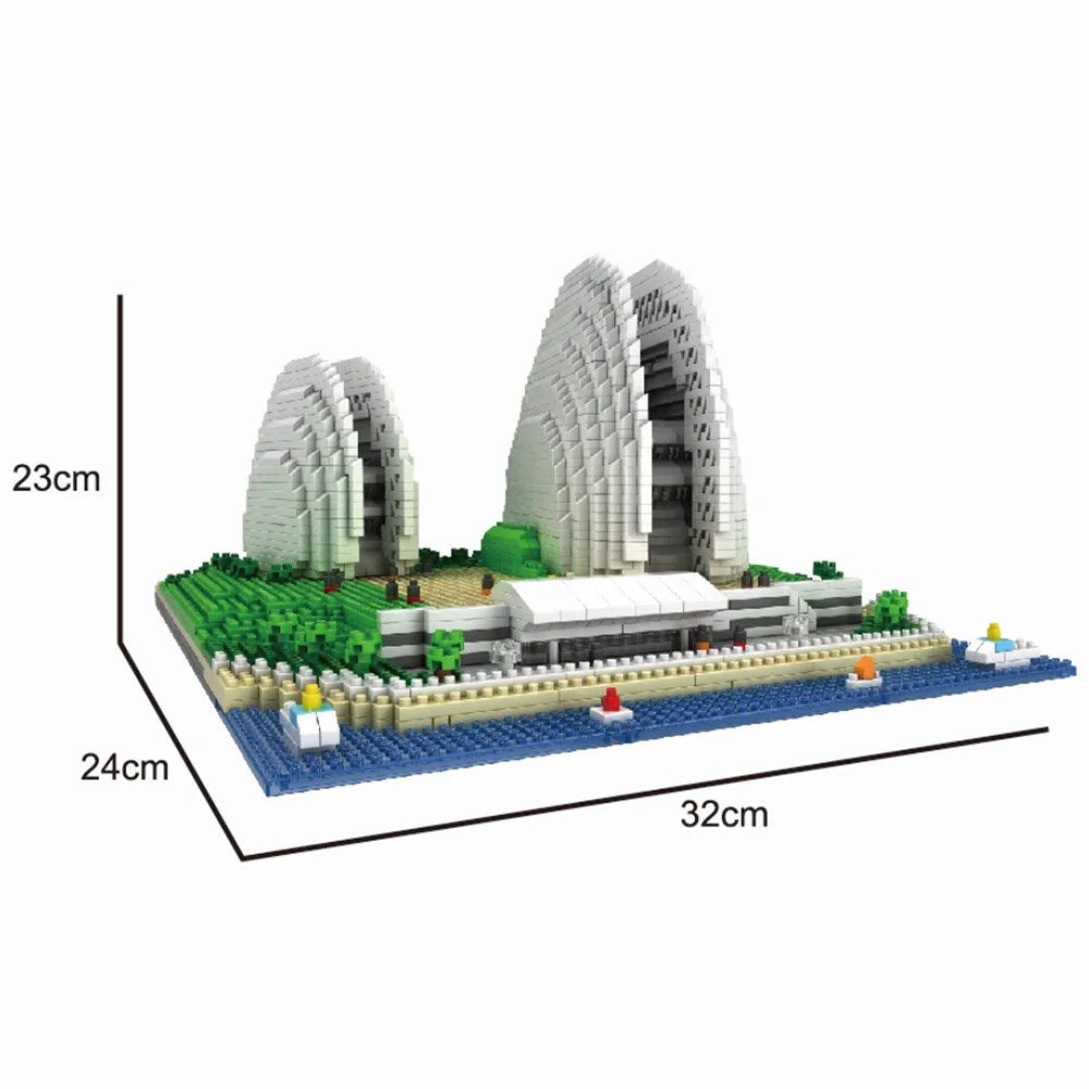 DIY Architecture Blocks Model Sydney Opera House Creative Diamond Particles Building Bricks Kid Educational Toys Building Blocks