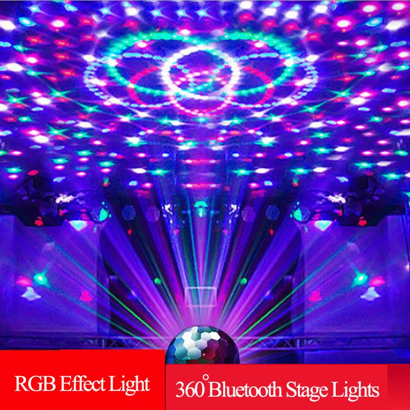 Disco Ball Lights Bluetooth Music Speaker LED Party Lights USB RGB DJ Sound Activated Rotating Light